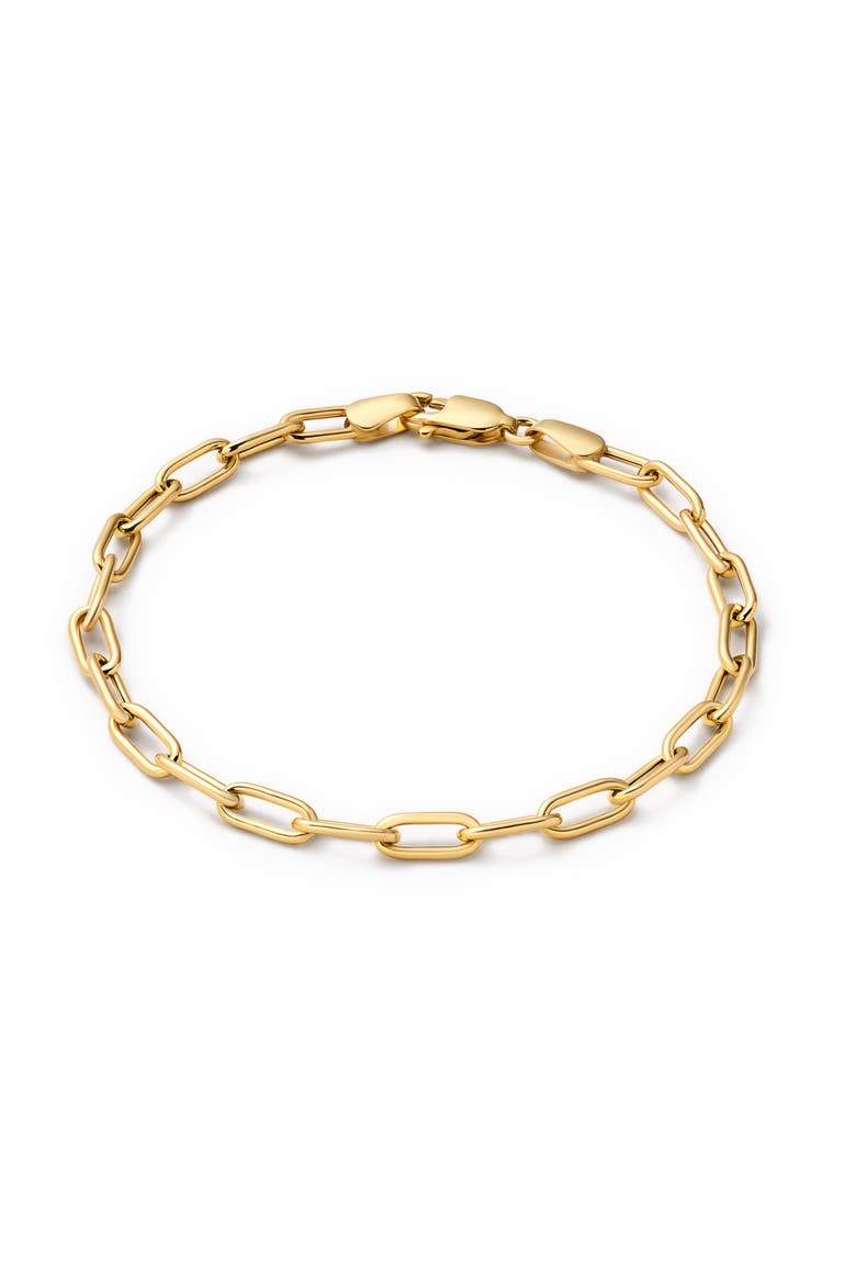 Solid Yellow Gold - Large Paperclip Bracelet, Main, color, Gold