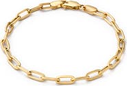 Ana Luisa Solid Yellow Gold - Large Paperclip Bracelet