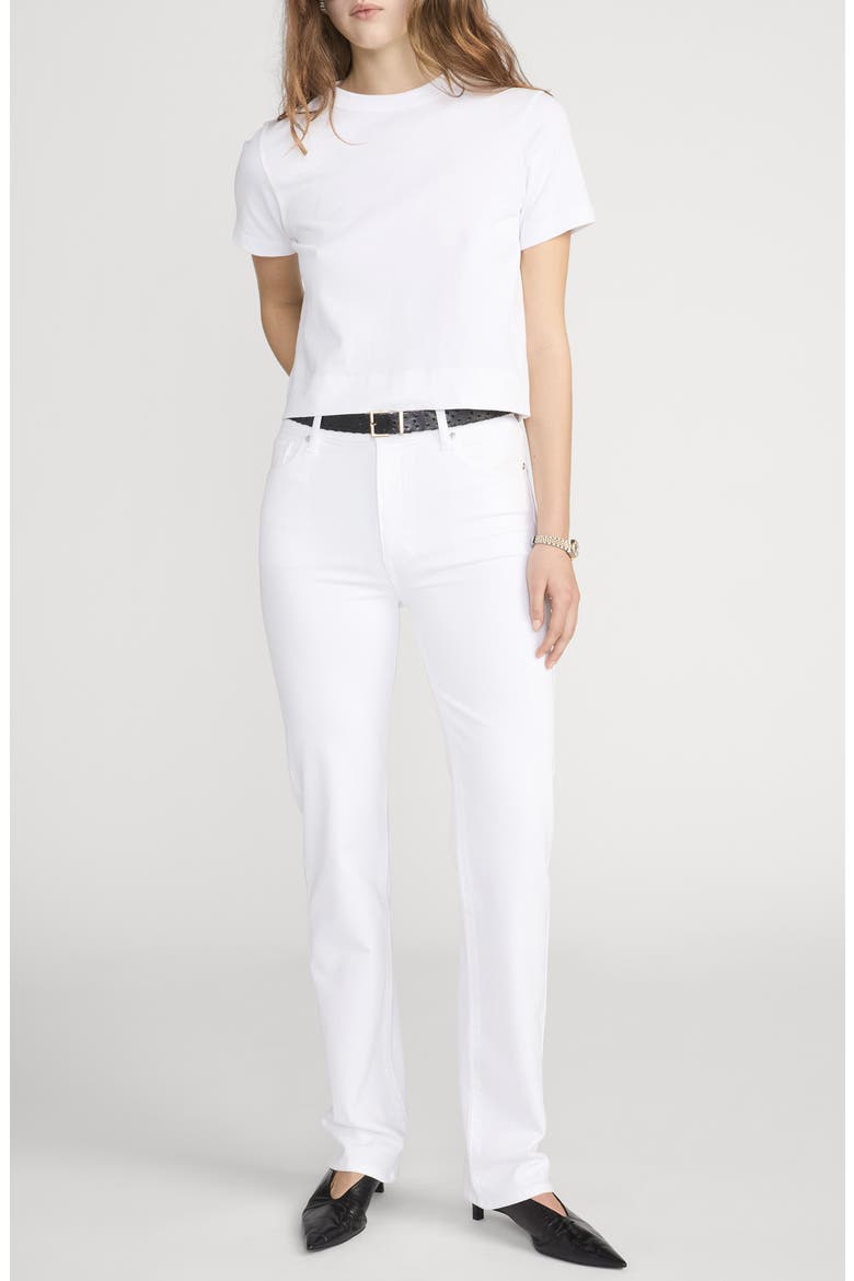 Le Sleek High Waist Straight Leg Jeans, Alternate, color, WHITE