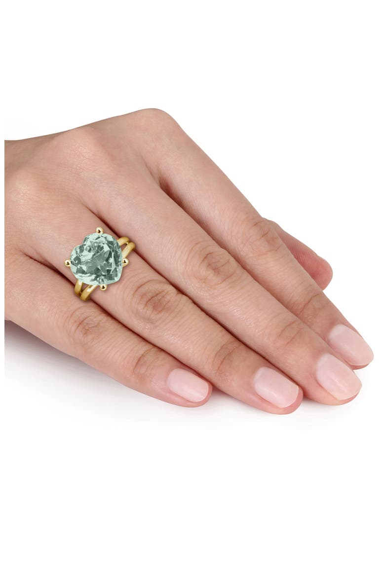 Green Quartz Heart Ring, Alternate, color, GREEN