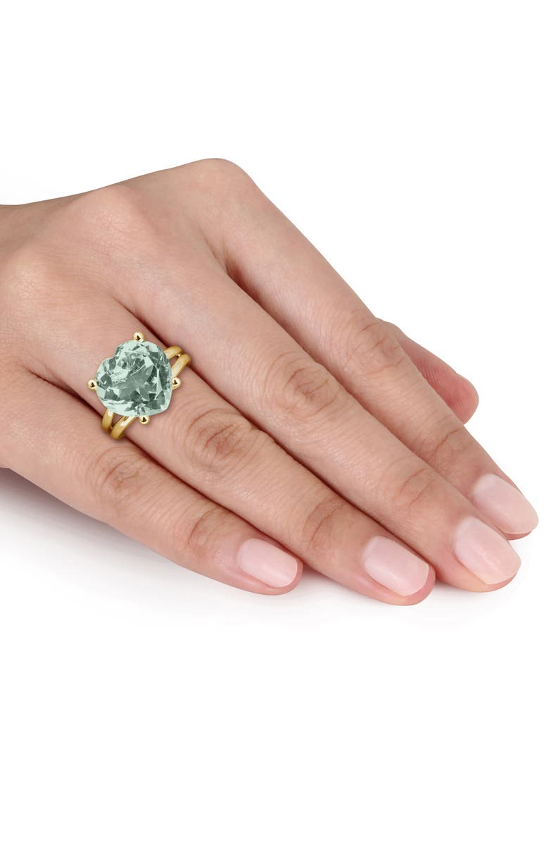 DELMAR Green Quartz Heart Ring, Alternate, color, Green