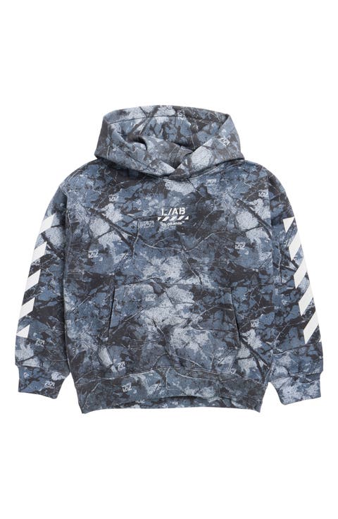 Kids' Camo Print Diagonal Bar Hoodie