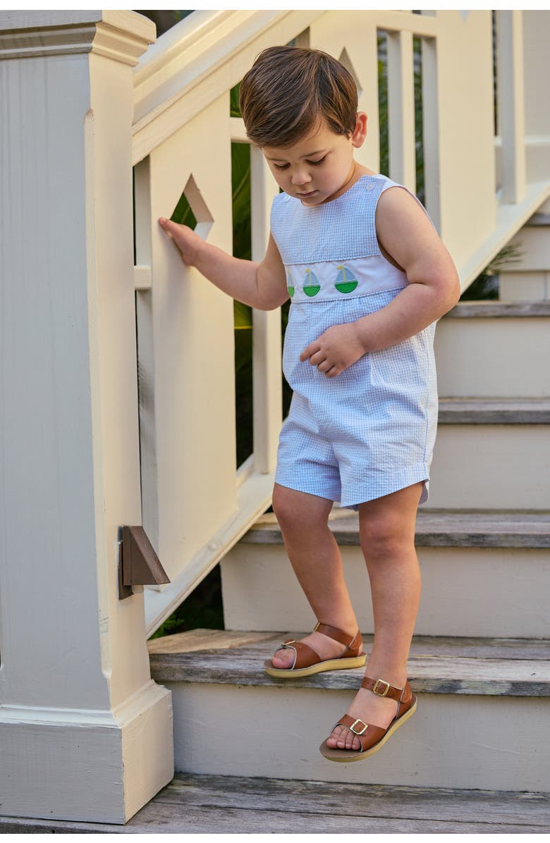 Little English Kids' Applique Vintage Romper, Alternate, color, Sailboats
