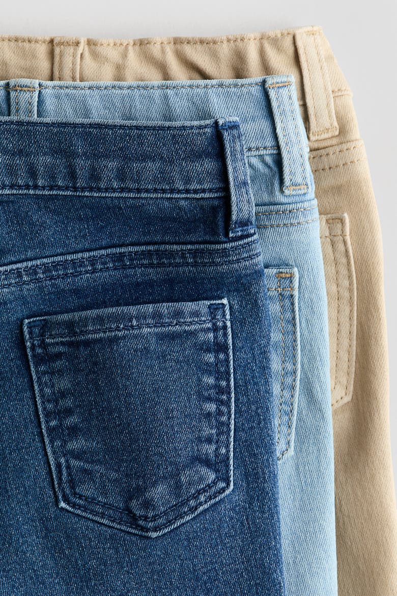 3-pack Comfort Stretch Skinny Fit Jeans, Alternate, color, Denim blue/beige
