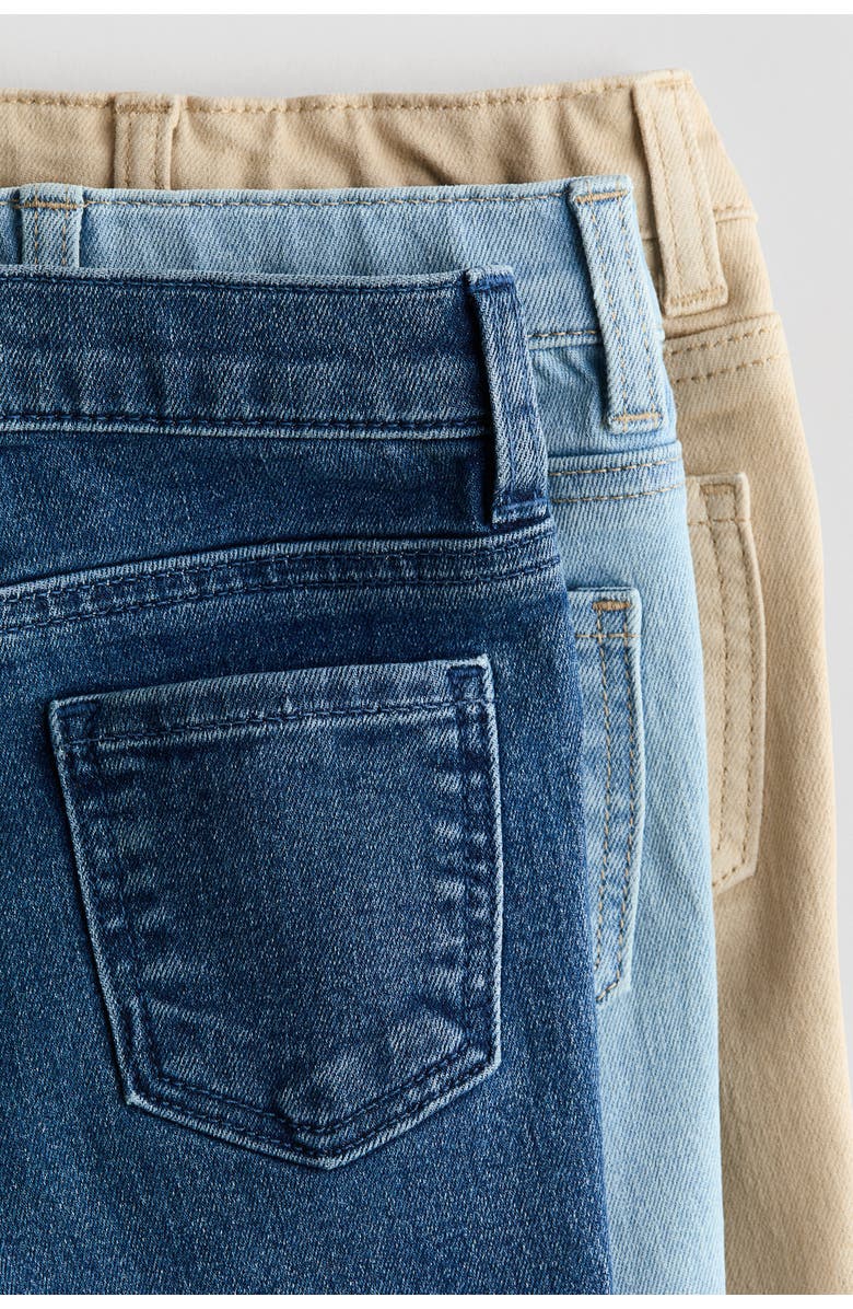 H&M 3-pack Comfort Stretch Skinny Fit Jeans, Alternate, color, Denim Blue/Beige