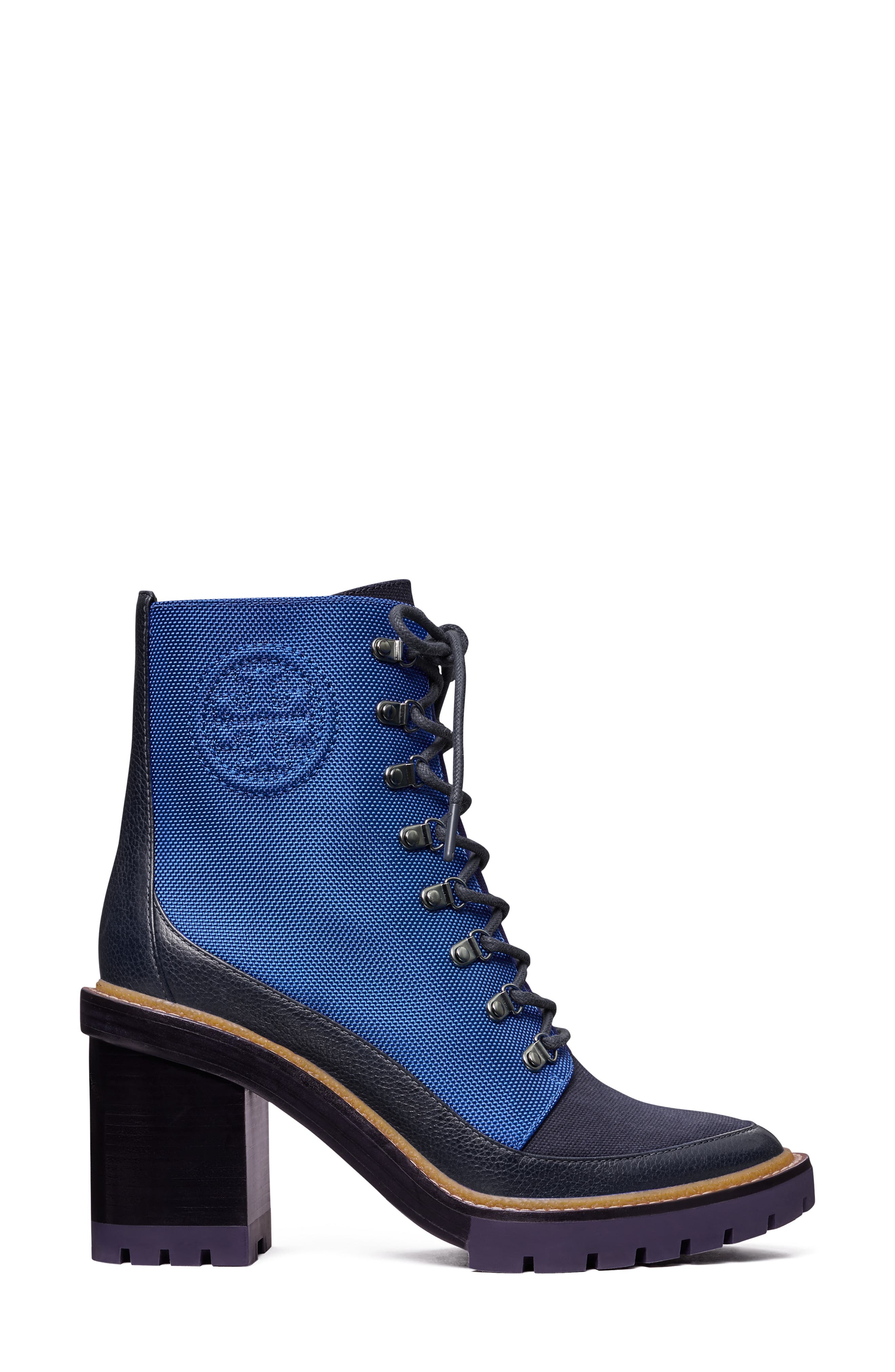 Tory Burch Miller Mixed Materials Lug Sole Boot, Alternate, color, 