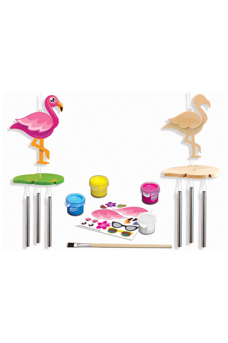Flamingo Wind Chime Wood Craft Kit, Alternate, color, Multicolor