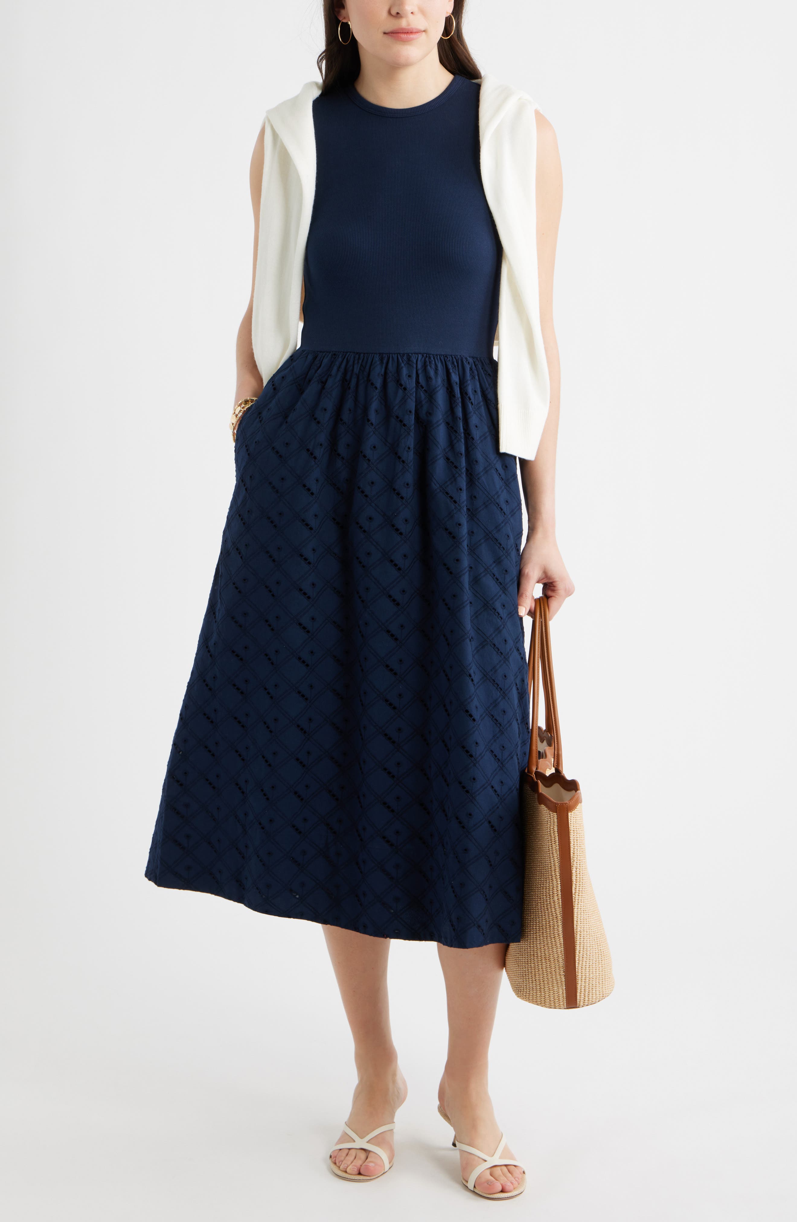 Mixed Media Midi Dress - image 4