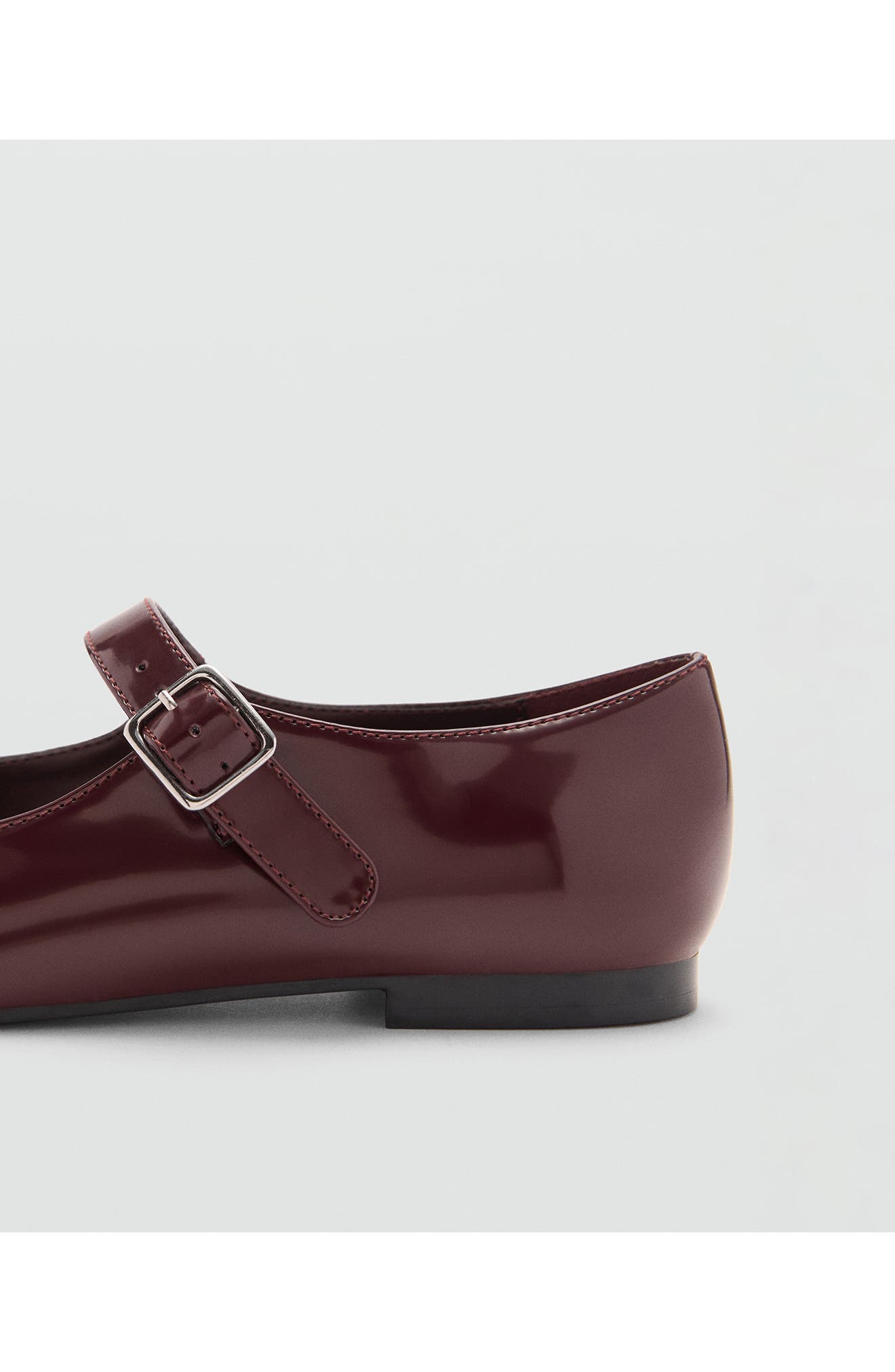 MANGO Faux Patent Mary Jane Ballet Flat, Alternate, color, 