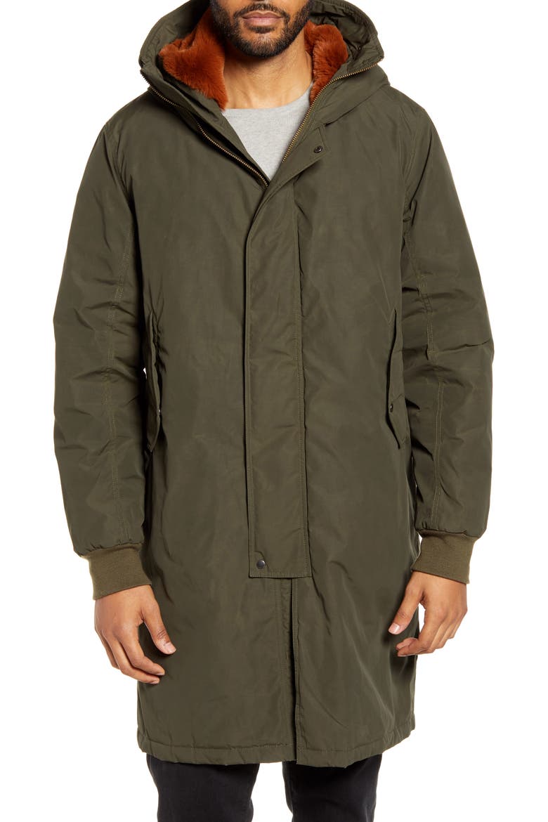 Tech Down Parka with Faux Fur Trim, Alternate, color, OLIVE