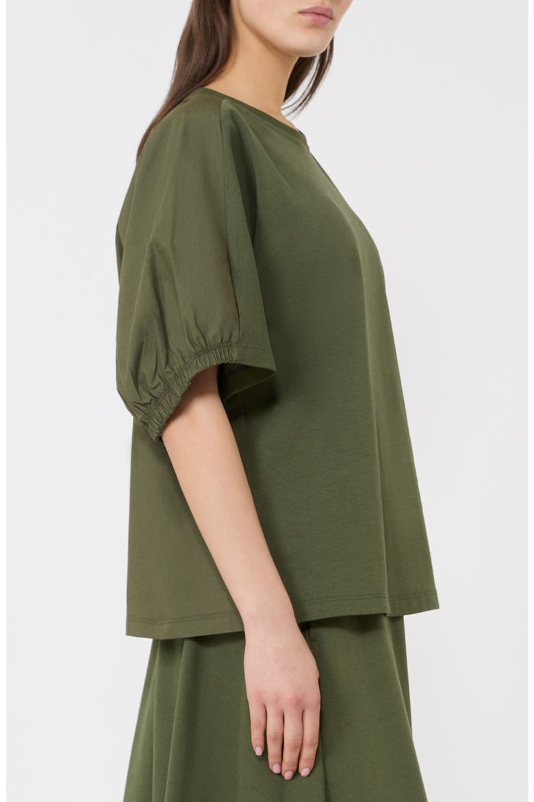 Puff Sleeve Knit Top, Alternate, color, MOSS GREEN