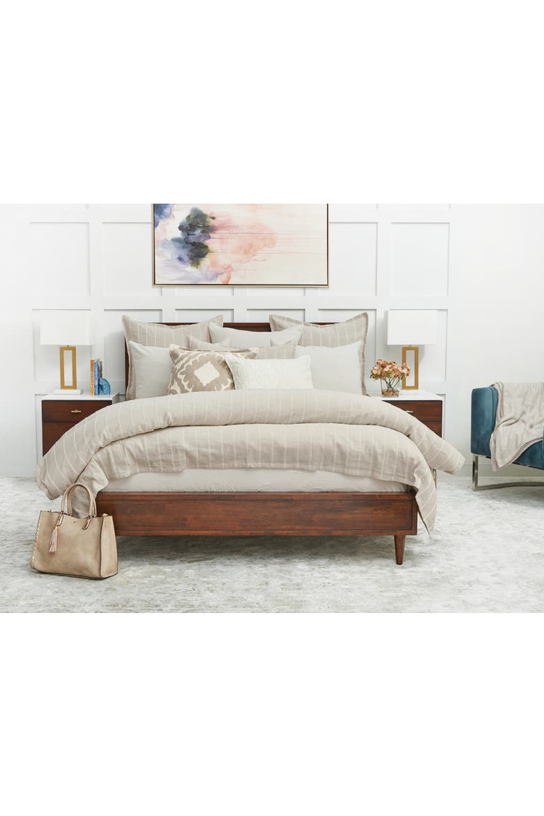 Cleo Natural Throw Pillow, 20" x 20", Alternate, color, Beige