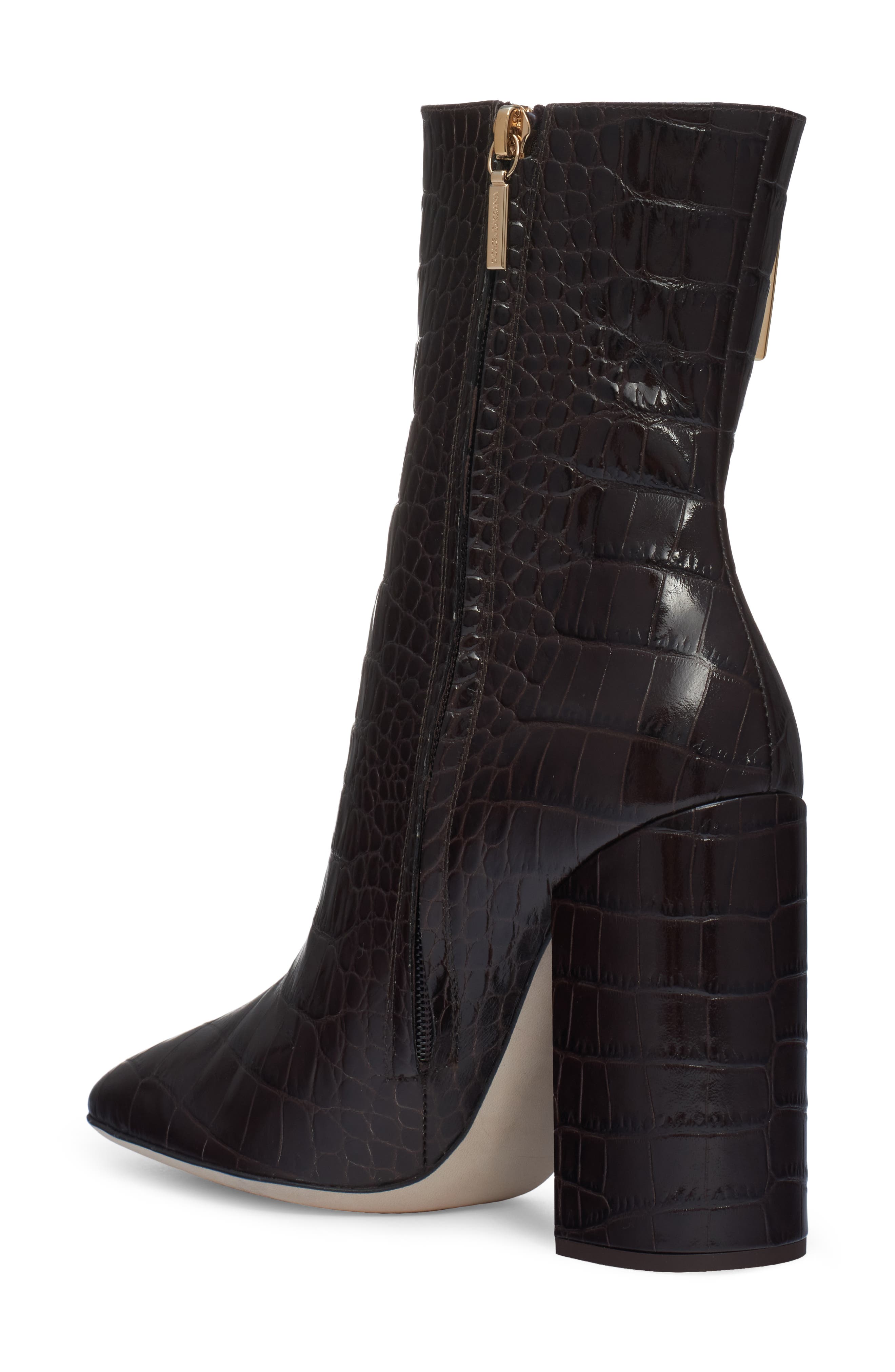 Dolce&Gabbana Jackie Croc Embossed Bootie, Alternate, color, 