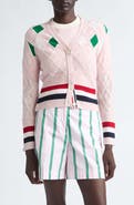 Thom Browne Argyle Intarsia Cashmere Pointelle Cardigan