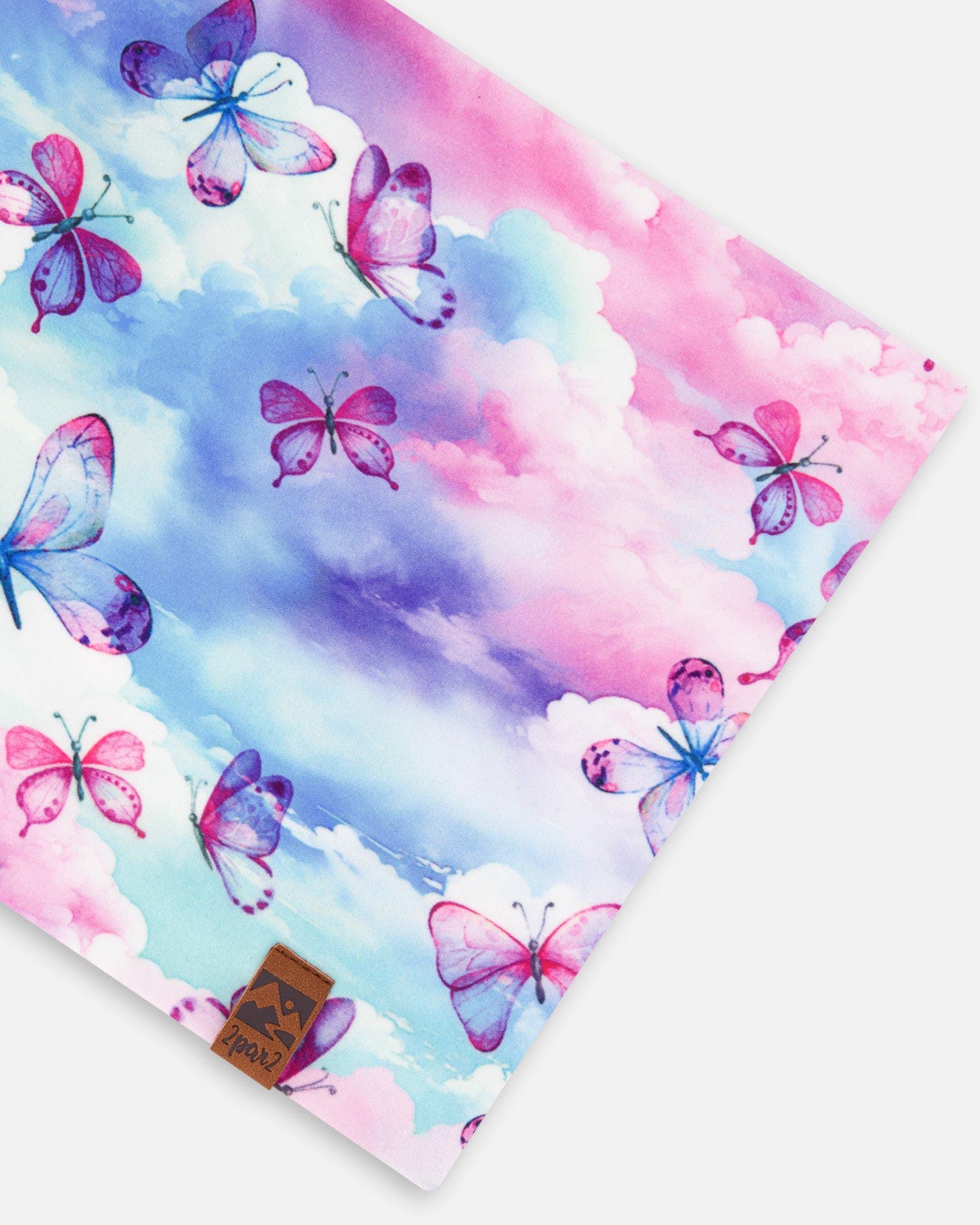 Deux par Deux Girl's Printed Neck Tube Butterflies On Multicolored ...