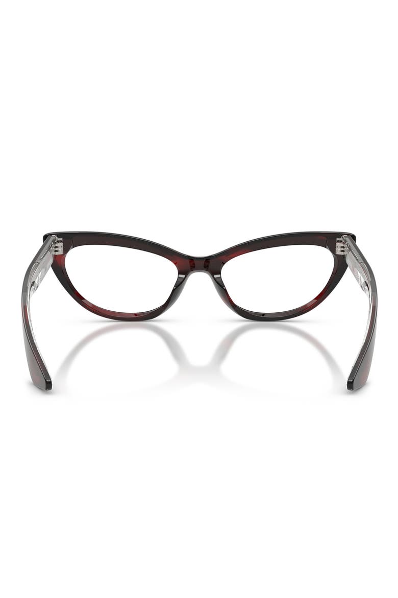 Khaite 53mm Cat Eye Blue Light Blocking Glasses, Alternate, color, BORDEAUX BARK / CLEAR