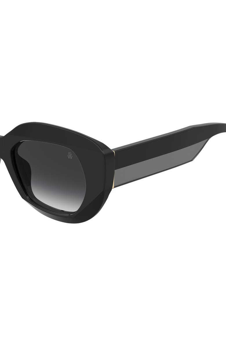 Stuart Weitzman 51mm Gradient Butterfly Sunglasses, Alternate, color, Black/ Dark Grey Sf