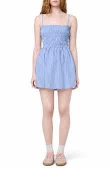 Florence by Mills Stripe Smocked Bodice Cotton Blend Mini Sundress