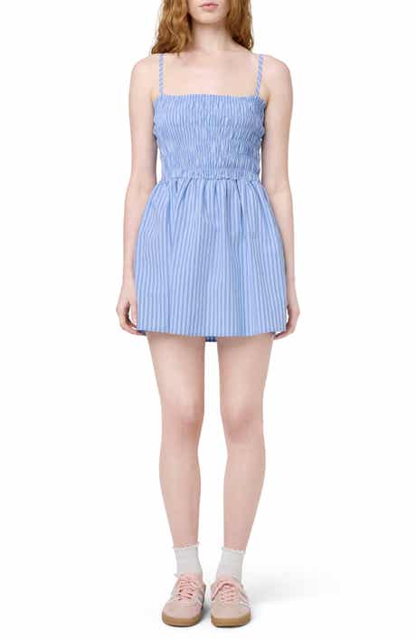 Florence by Mills Stripe Smocked Bodice Cotton Blend Mini Sundress