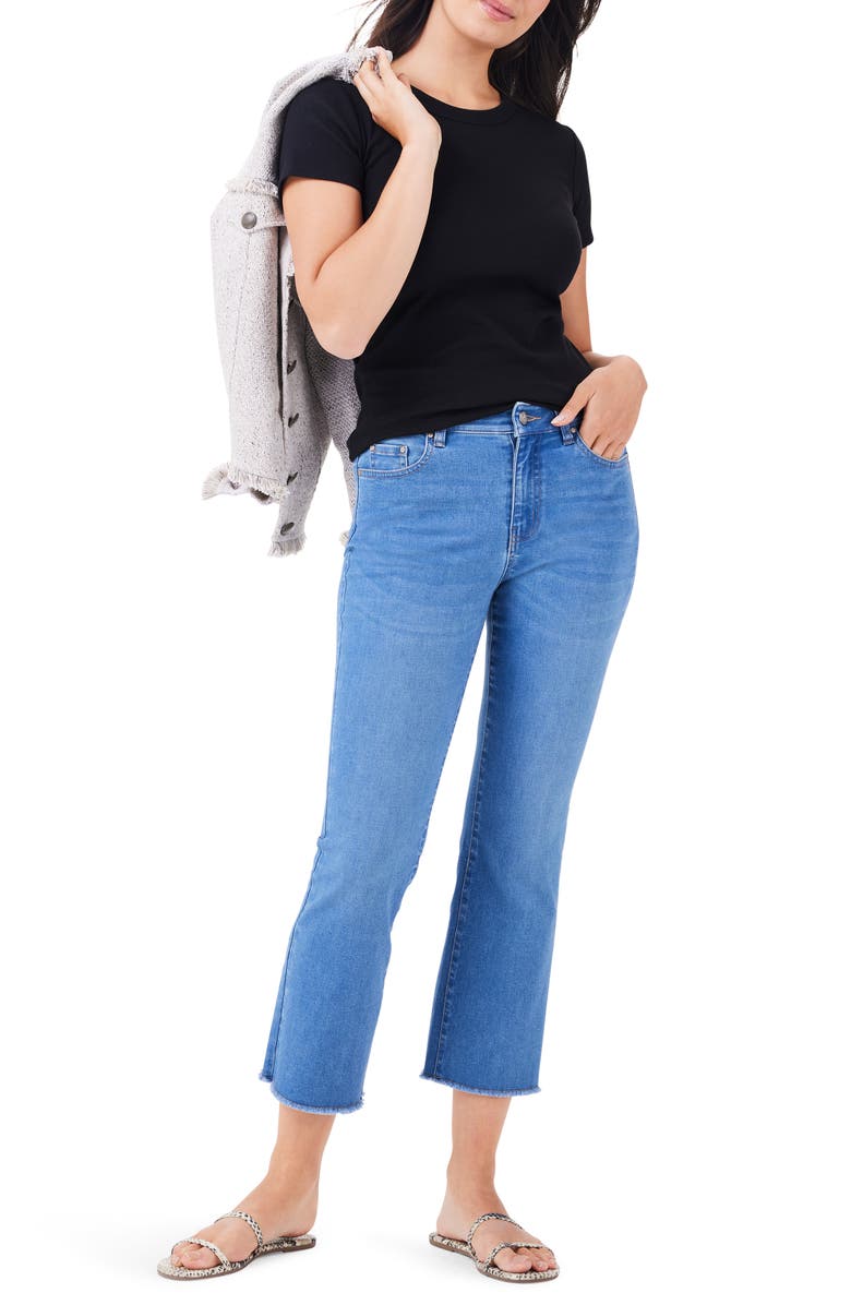 NIC+ZOE Perfect Crewneck Rib Top, Alternate, color, Black Onyx