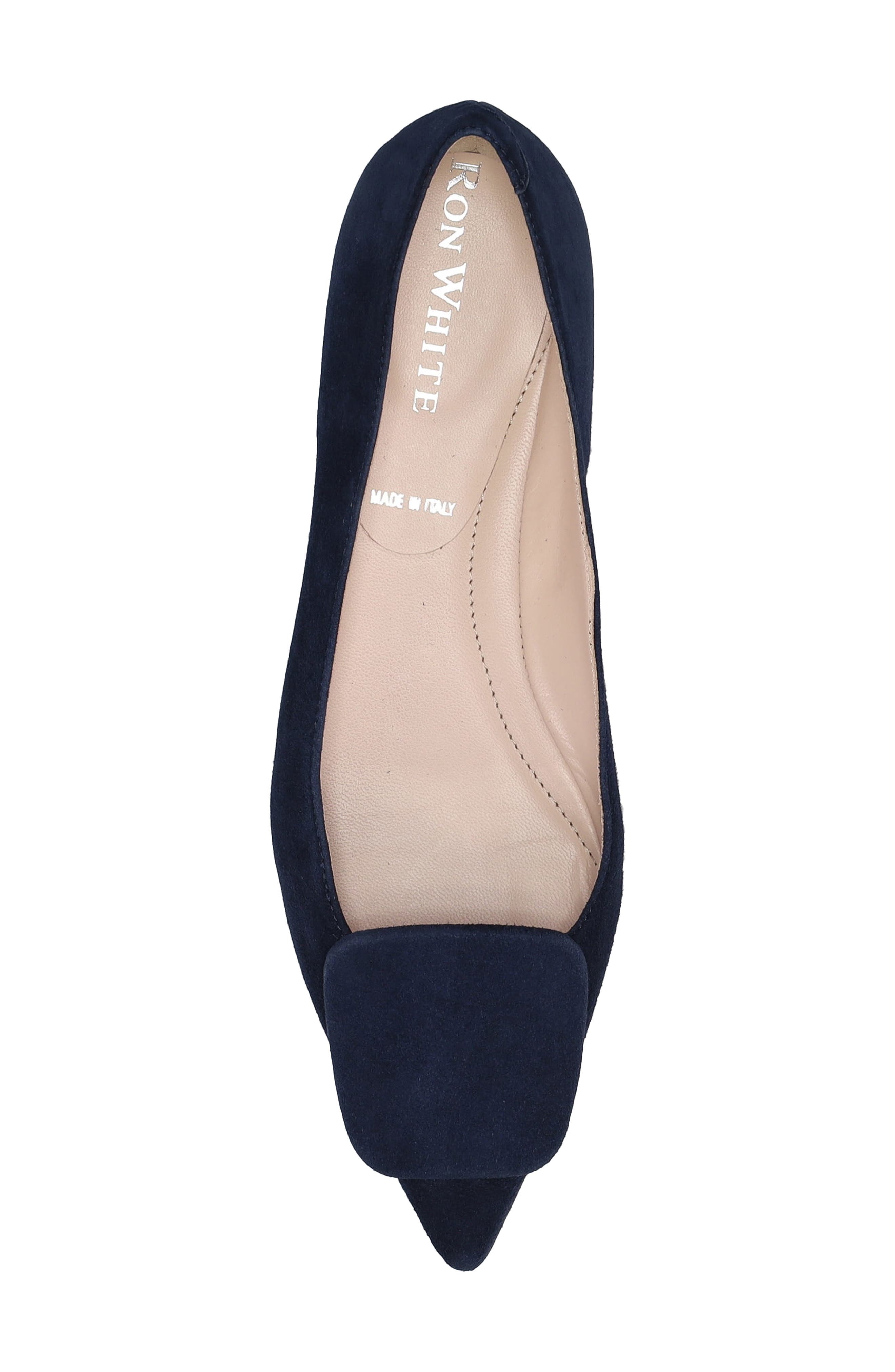 Yuna Pointed Toe Flat, Alternate, color, FRENCH NAVY
