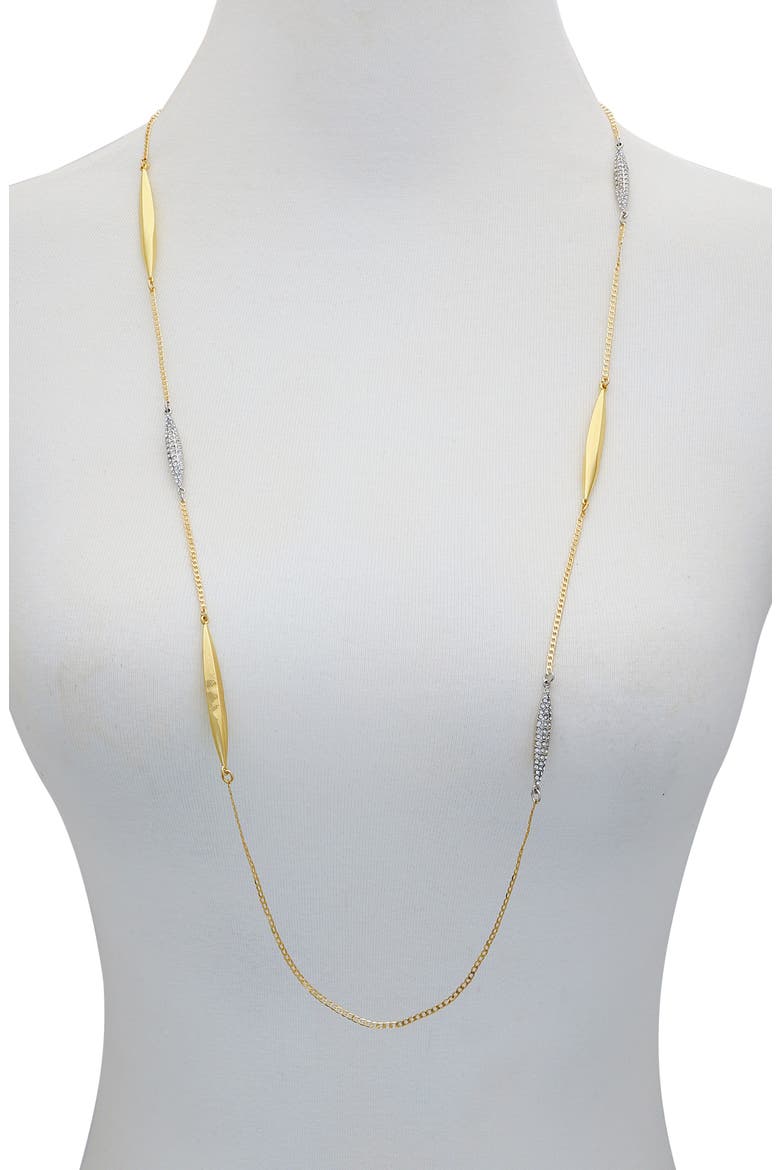 Two-Tone Station Chain Long Necklace, Alternate, color, GOLD TONE