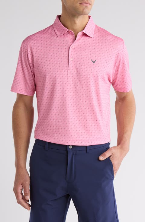 Chevron Print Twill Polo