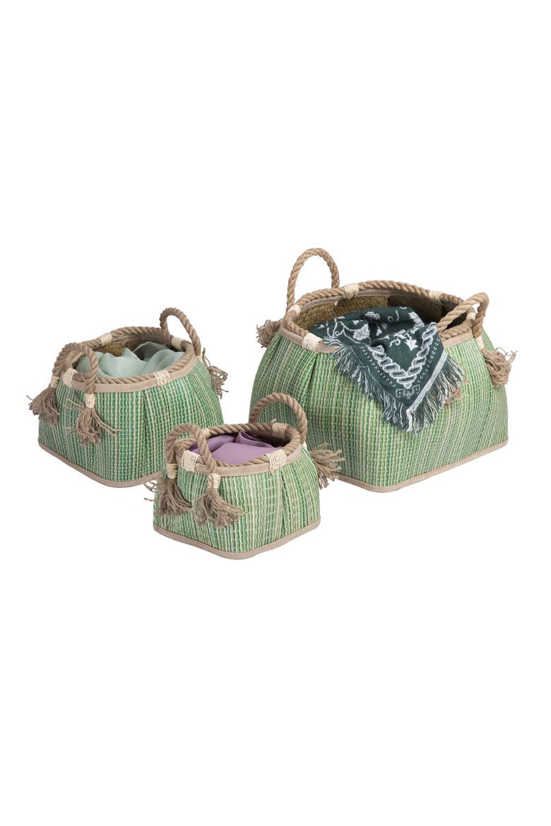 Sense of Place Woven Baskets - Set of 3, Alternate, color, Green