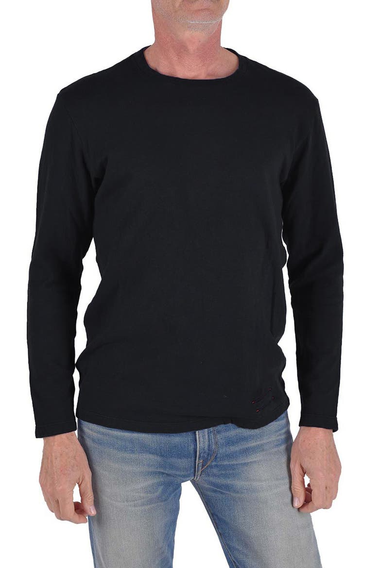The Drill Crewneck Long Sleeve T-Shirt, Main, color, BLACK