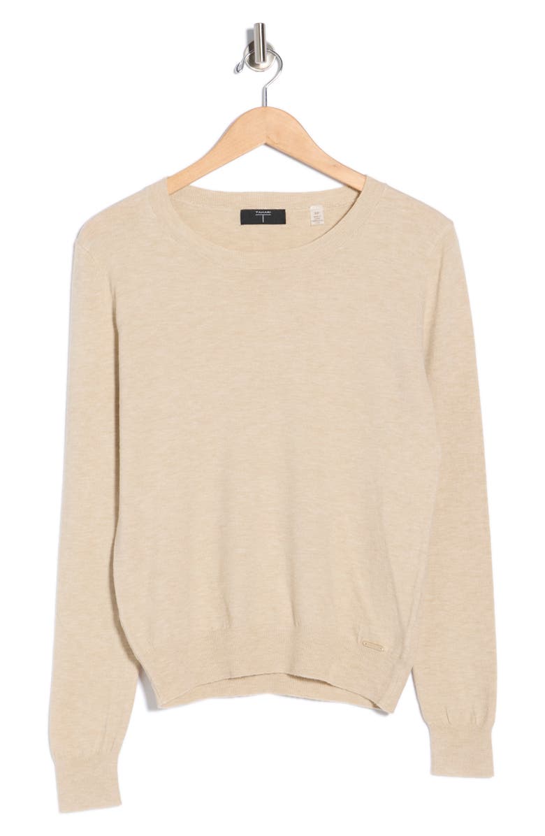 T Tahari Crewneck Sweater, Alternate, color, Beige