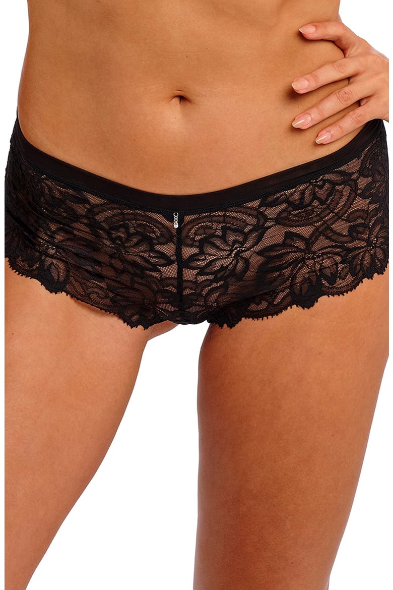 Abellia Lace Boyshorts, Main, color, BLACK