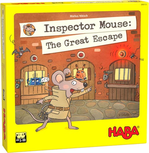 Inspector Mouse The Great Escape - Detective Board Games for Family Night, Cooperative Memory Games for Ages 5+, Includes 3D Playing Board