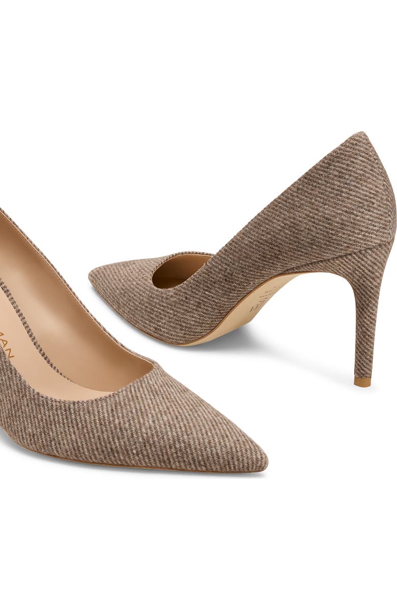 Stuart Weitzman Stuart Power 85 Pointed Toe Pump, Alternate, color, Taupe