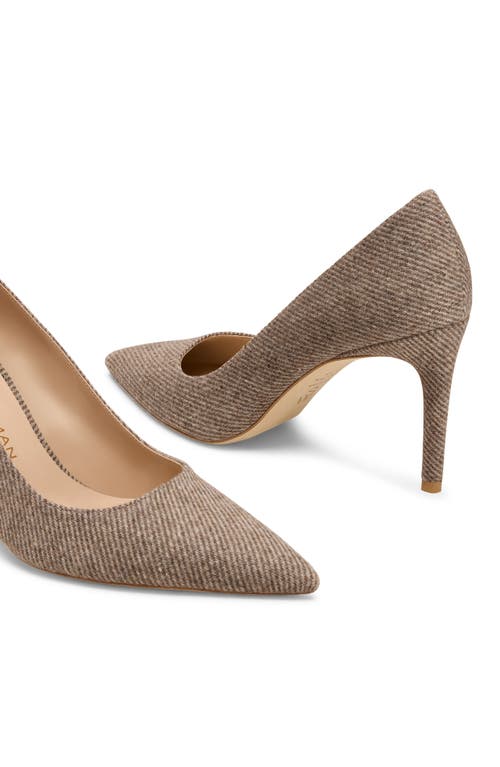 Stuart Weitzman Stuart Power 85 Pointed Toe Pump In Brown