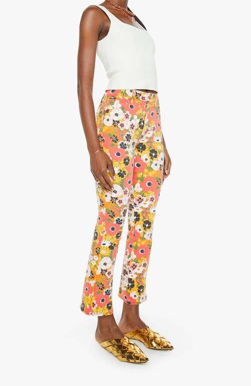 Mother Smokin Double Flood High Rise Ankle Jeans In Flowers Al Fresco