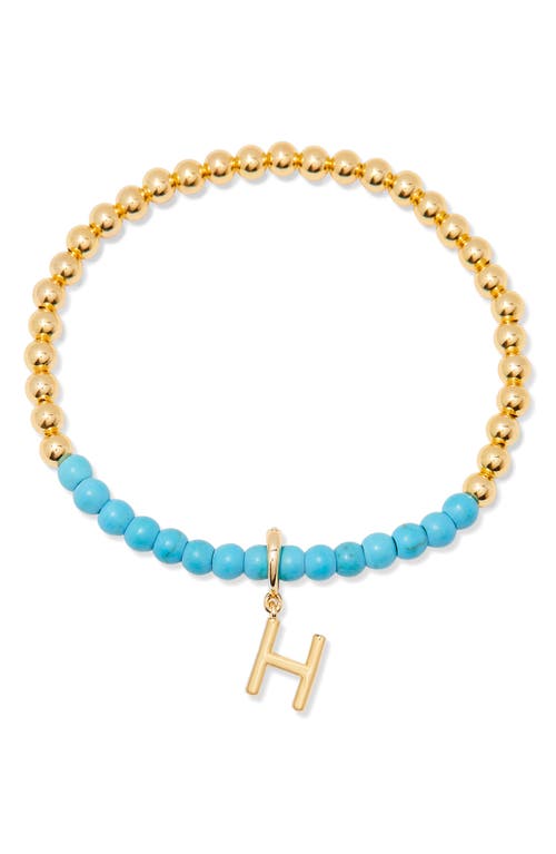 Brook & York Brook And York Bennett Inital Turquoise Beaded Bracelet