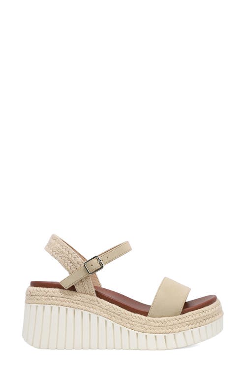 Mia Yanis Ankle Strap Platform Wedge Sandal In Sand