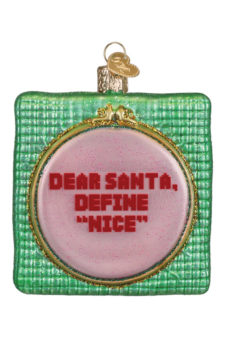 Dear Santa Ornament, Main, color, GREEN/ PINK