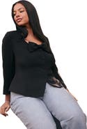 ELOQUII Scoop Neck Jacket With Bow
