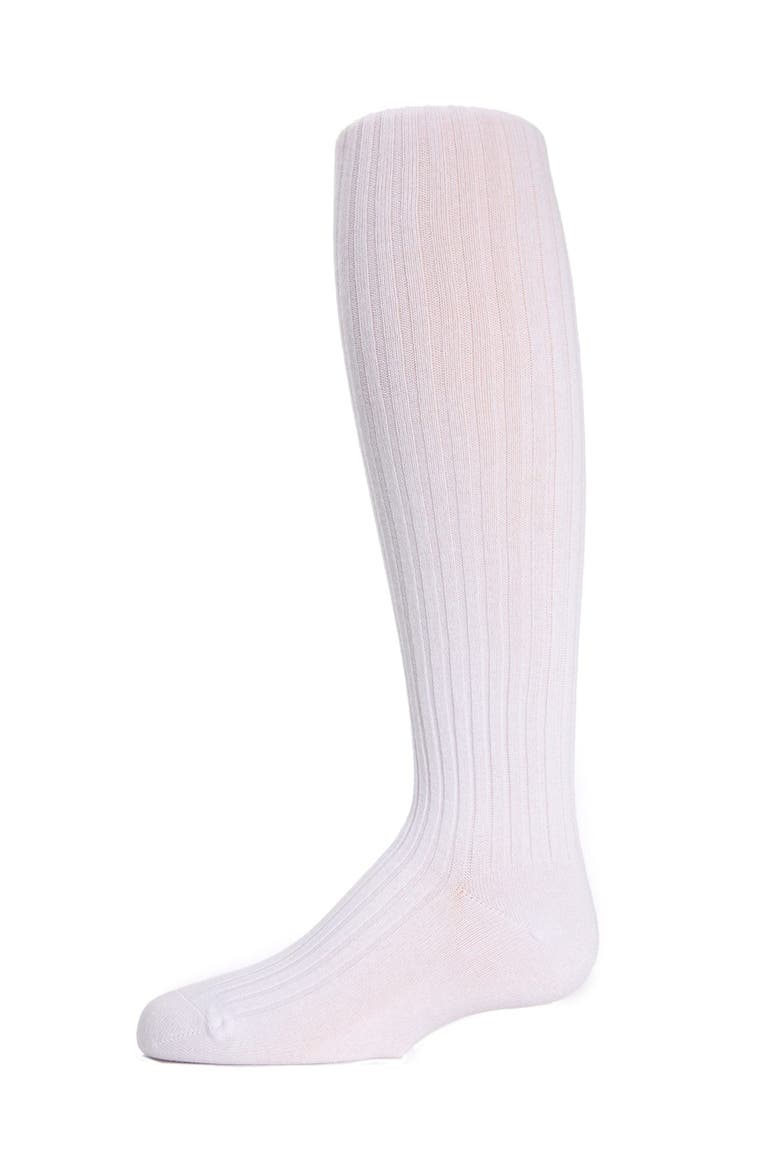 Ribbed Cotton Sweater Tights, Main, color, White