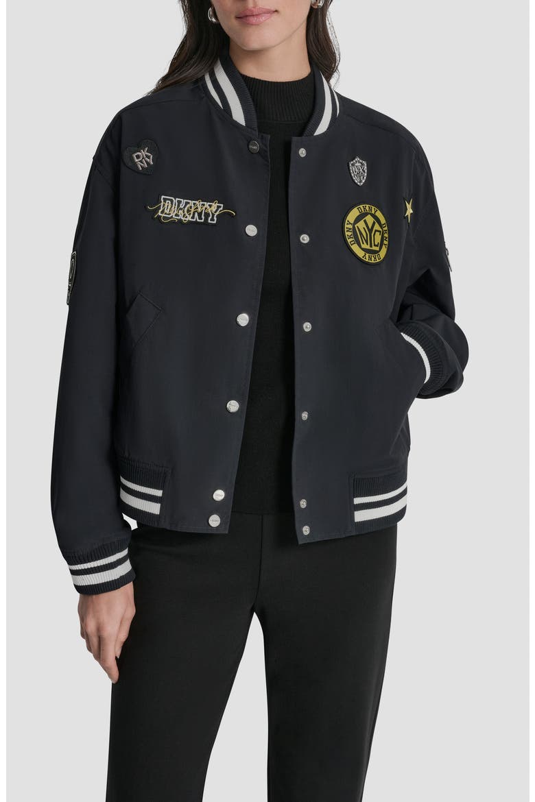 1989 Pins & Patches Varsity Jacket, Main, color, NAVY
