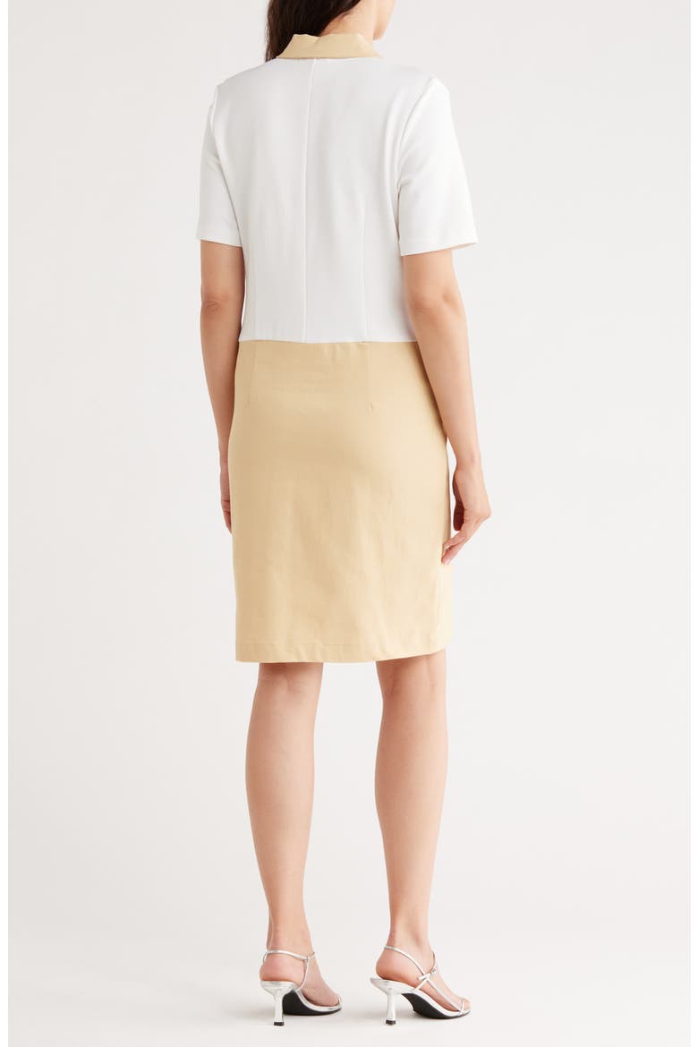 Colorblock Ponte Shirtdress, Alternate, color, IVORY/ SAND
