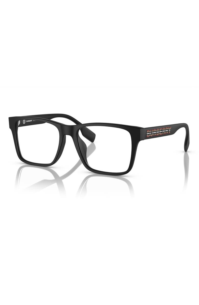 Burberry 55mm Square Optical Glasses, Alternate, color, Matte Black / Demo Lens