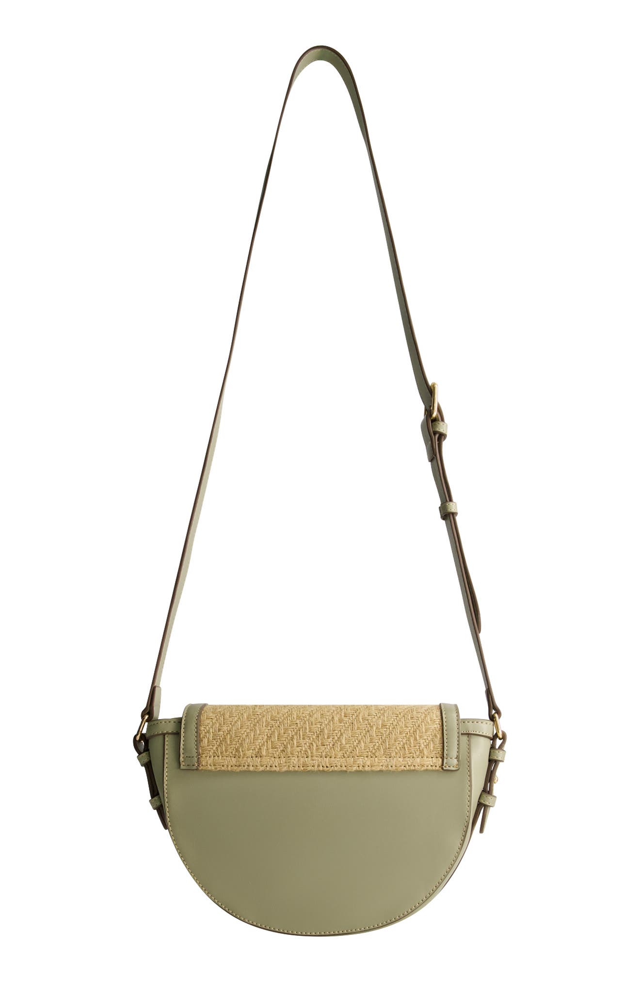 Logo Debossed Raffia Crossbody Bag