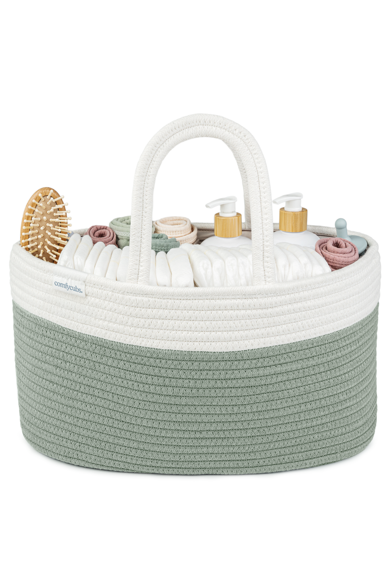 Rope Diaper Caddy, Main, color, Sage