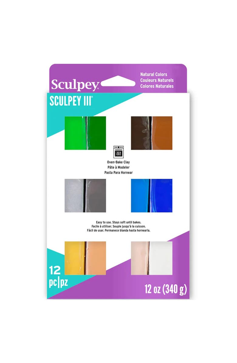 Sculpey III Polymer Clay Multipack Naturals (12) 1oz, Main, color, Multicolored