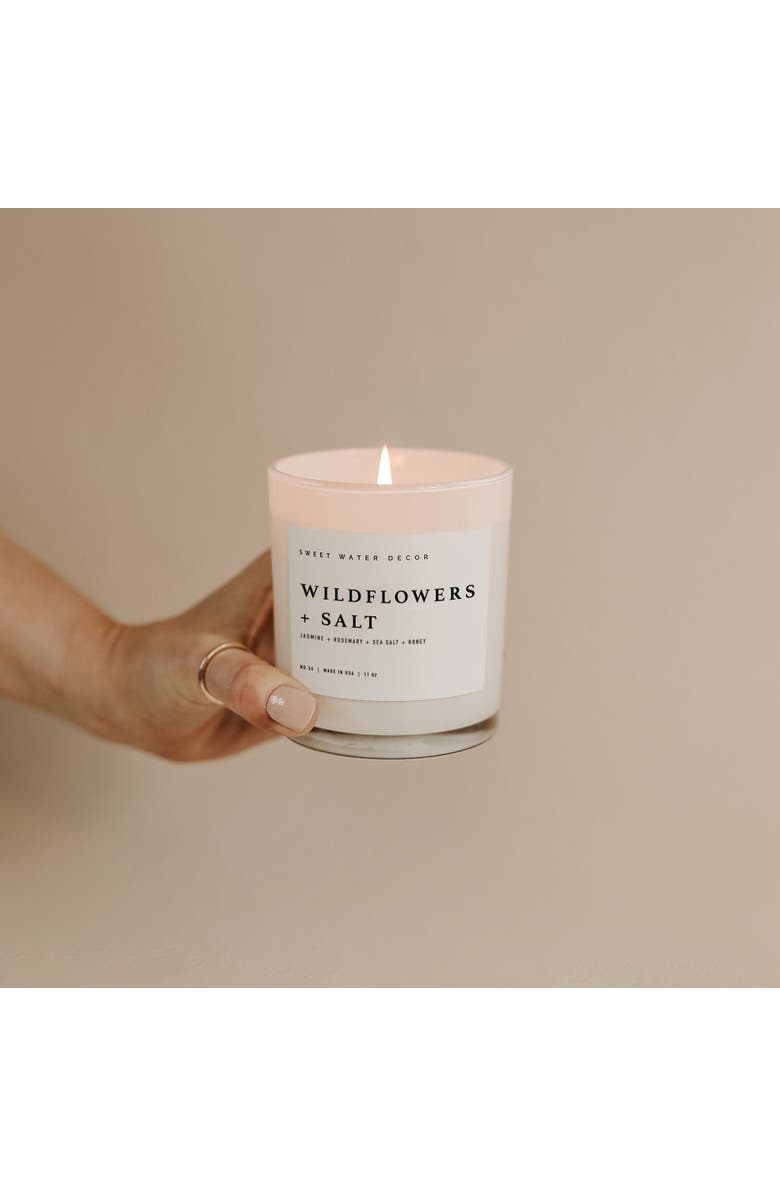 SWEET WATER DECOR 11oz White Jar Candle - Spa Scents, Alternate, color, Wildflowers And Salt