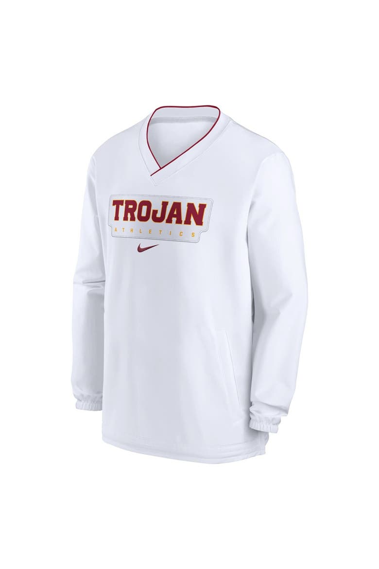 Men's Nike White USC Trojans 2024 Sideline Pullover Windshirt, Alternate, color, White