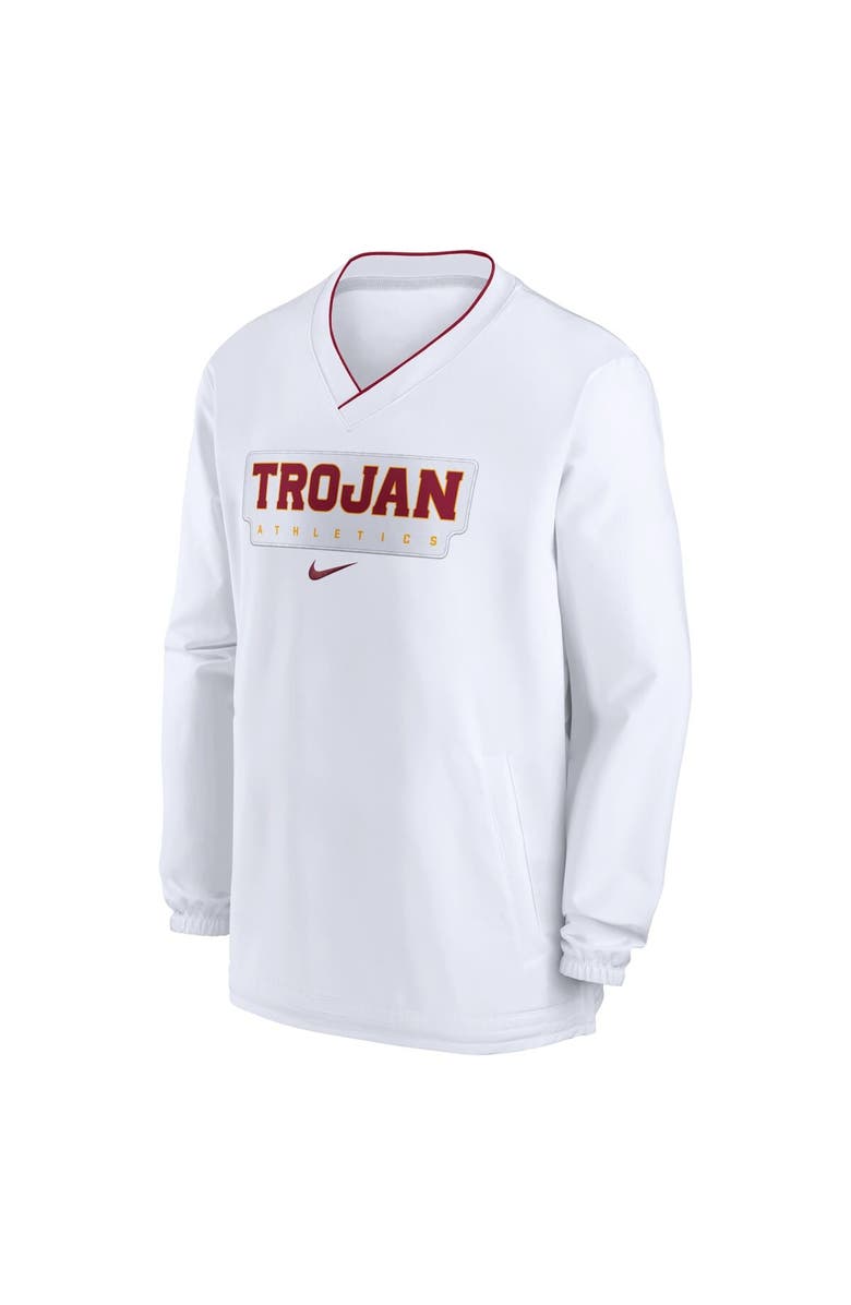 Nike Men's Nike White USC Trojans 2024 Sideline Pullover Windshirt, Alternate, color, White