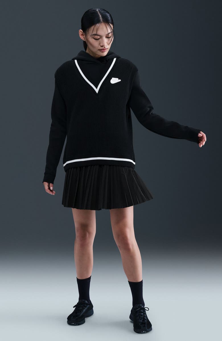 Nike Sportswear Pleated Miniskirt, Alternate, color, 010 Black/ Sail